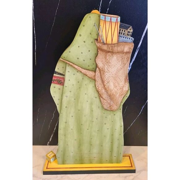 Special Wishes Father Christmas Hand Painted Statue Figure Wooden FolkArt 20½" - Picture 12 of 16